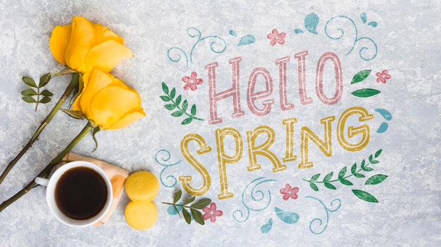 Flat Lay Spring Mockup With Copyspace Psd