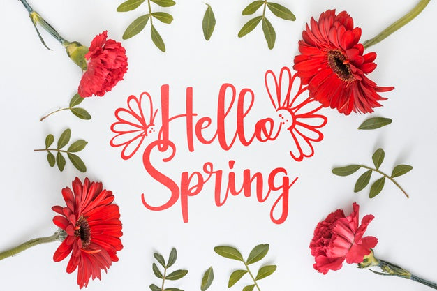 Flat Lay Spring Mockup With Copyspace Psd