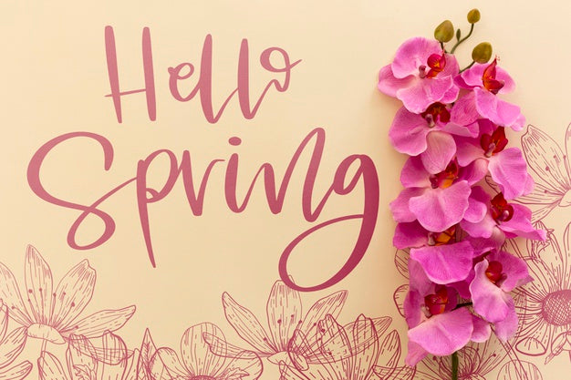 Flat Lay Spring Mockup With Copyspace Psd