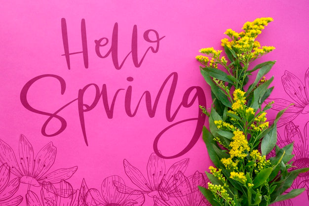 Flat Lay Spring Mockup With Copyspace Psd