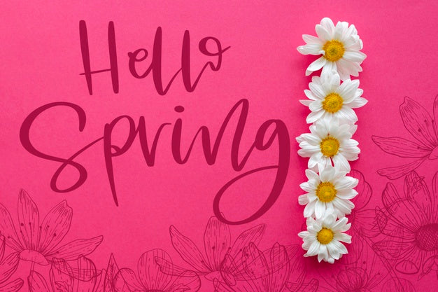 Flat Lay Spring Mockup With Copyspace Psd