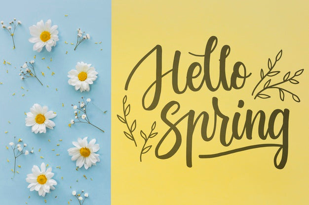 Flat Lay Spring Mockup With Copyspace Psd