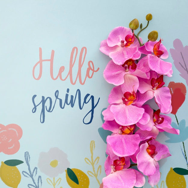 Flat Lay Spring Mockup With Copyspace Psd