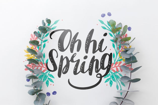 Flat Lay Spring Mockup With Copyspace Psd
