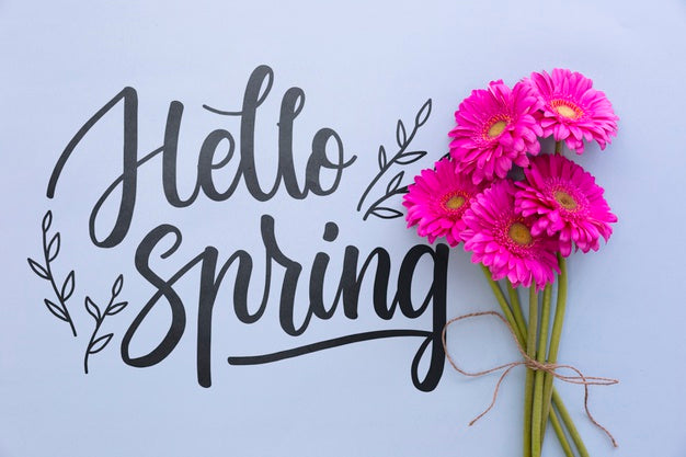 Flat Lay Spring Mockup With Copyspace Psd