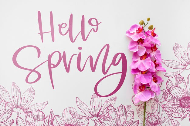 Flat Lay Spring Mockup With Copyspace Psd