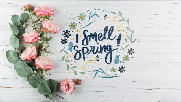Flat Lay Spring Mockup With Copyspace Psd