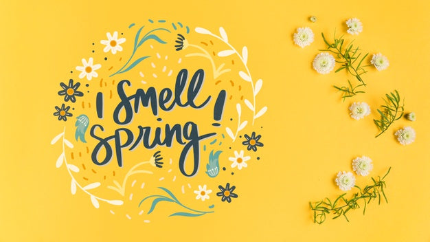 Flat Lay Spring Mockup With Copyspace Psd