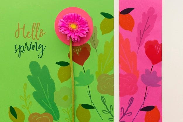 Flat Lay Spring Mockup With Copyspace Psd