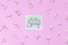 Flat Lay Spring Mockup With Greeting Card Psd