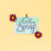 Flat Lay Spring Mockup With Greeting Card Psd
