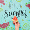 Flat Lay Summer Background With Exotic Fruits Psd