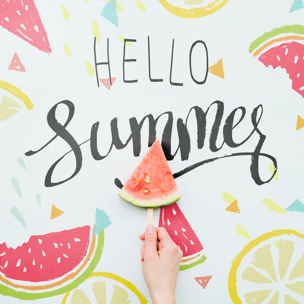 Flat Lay Summer Background With Exotic Fruits Psd