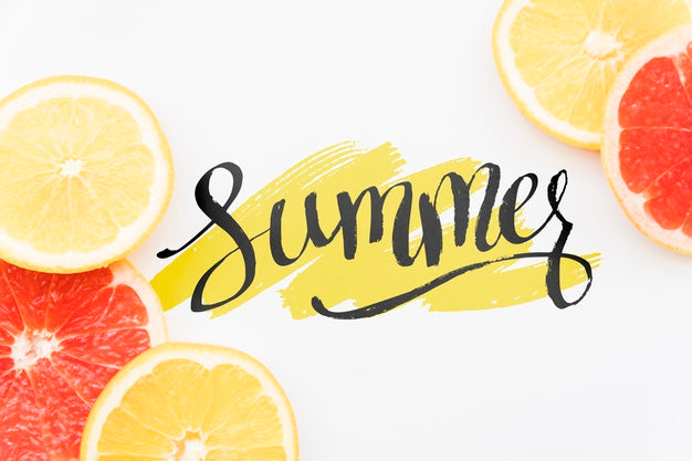 Flat Lay Summer Background With Exotic Fruits Psd