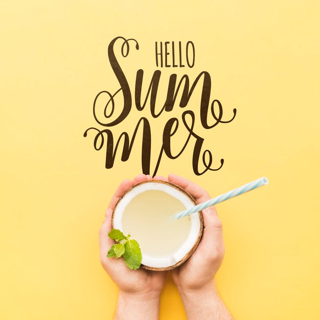 Flat Lay Summer Background With Exotic Fruits Psd