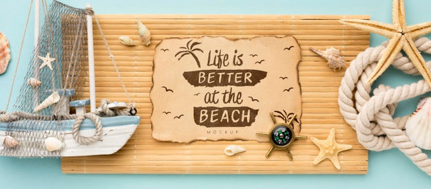 Flat Lay Summer Items Arrangement Psd