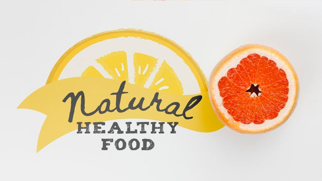 Flat Lay Summer Mockup With Copyspace And Grapefruit Psd