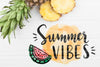 Flat Lay Summer Mockup With Copyspace And Pineapple Psd