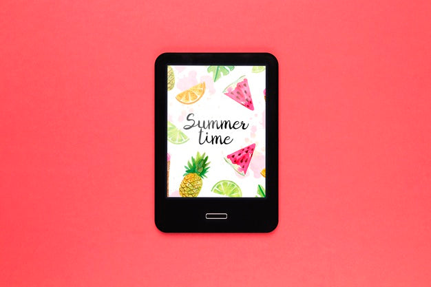 Flat Lay Tablet Mockup With Summer Concept Psd