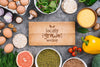 Flat Lay Text And Veggies Vegan Food Mock-Up Psd