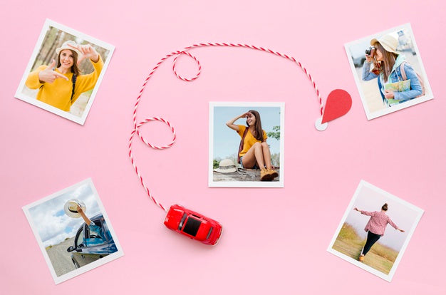 Flat Lay Travel Concept With Photography Psd