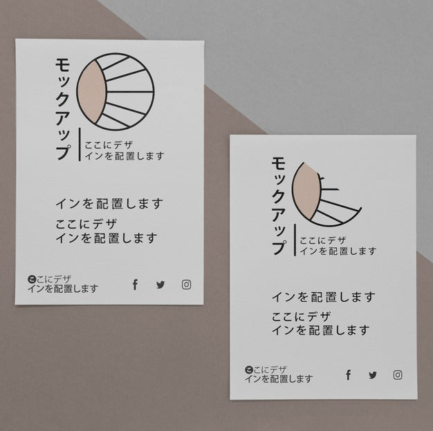 Flat Lay Various Asian Mock-Up Document Psd