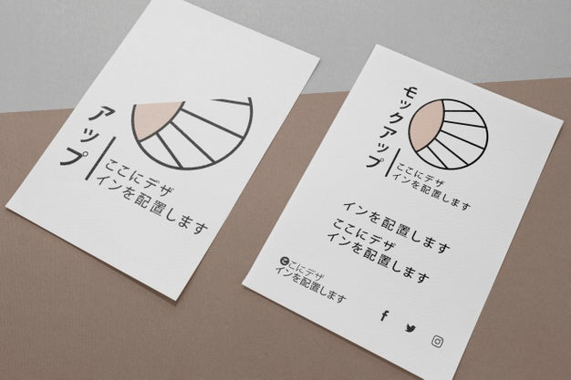 Flat Lay Various Asian Mock-Up Document Psd