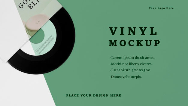 Flat Lay Vinyl Records Mock-Up Arrangement Psd
