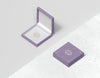 Flat Lay Violet Gift Box With Cover Psd