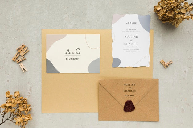 Flat Lay Wedding Mock-Up Psd
