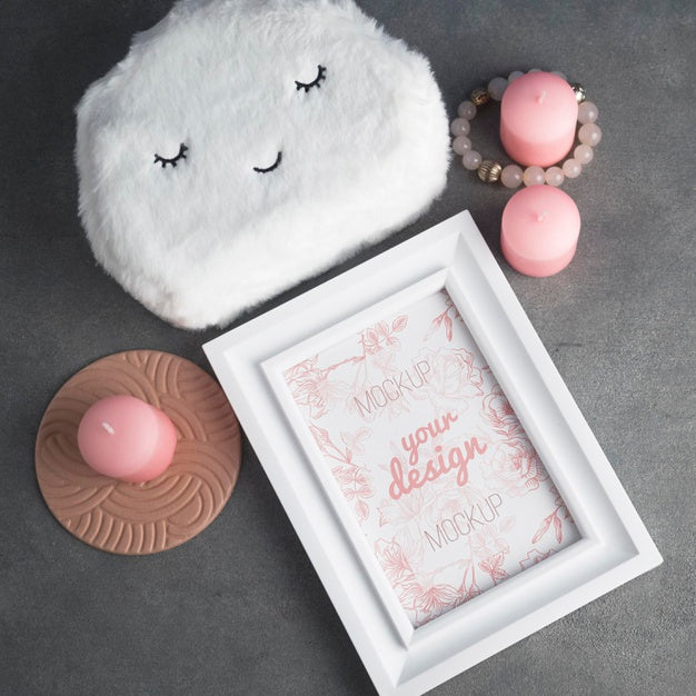 Flat Lay White Frame Mock-Up Psd