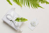 Flat Lay White Gift With Mock-Up Tag Psd