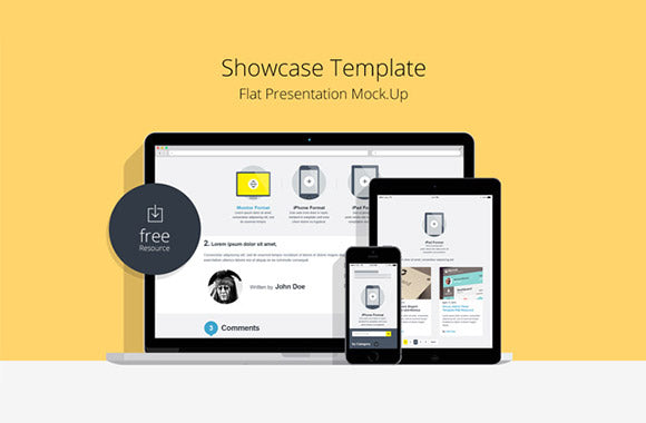 Flat Responsive Showcase Mockups