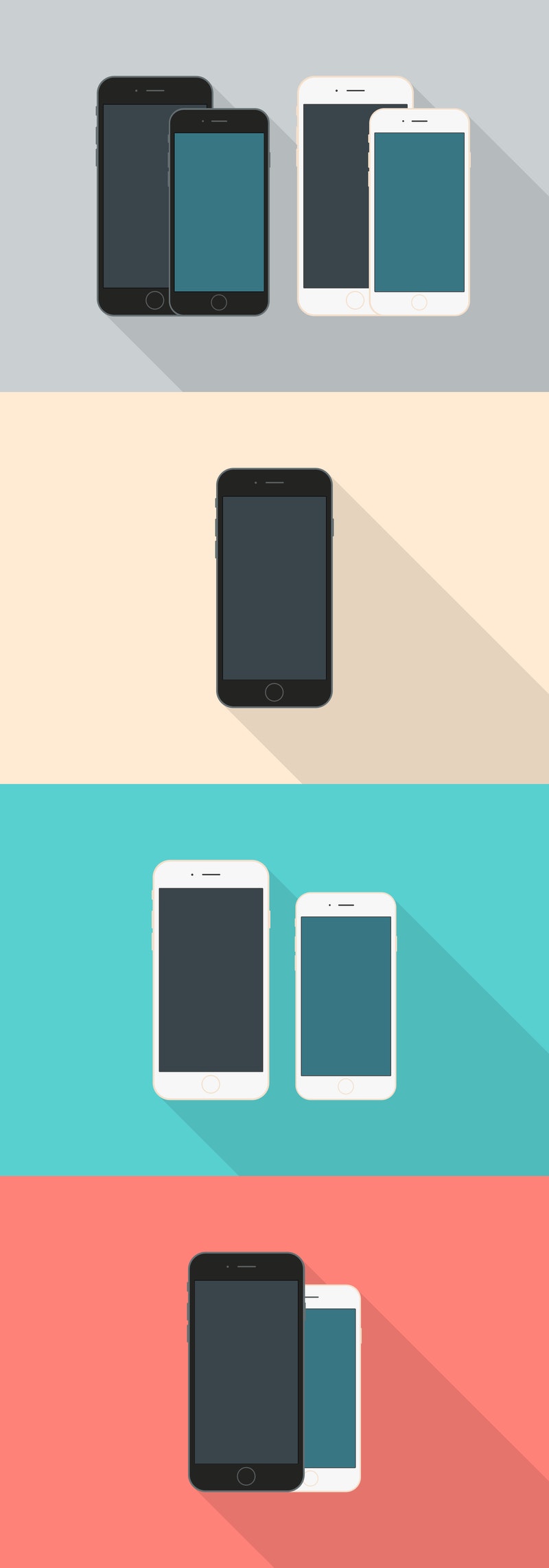 Flat Style Iphone 6 Mockups