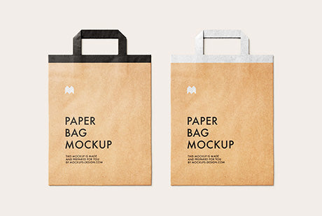 Flattened Paper Bag Mockup