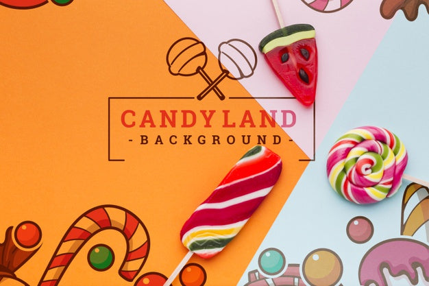 Flavored Lollipops On Table Psd