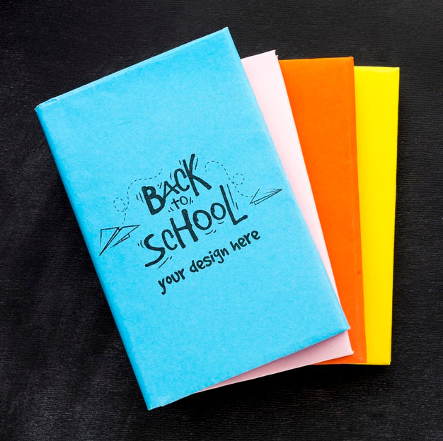 Flay Lay Back To School Elements Arrangement Mock-Up Psd
