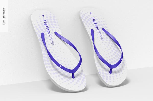 Flip Flops Mockup, Leaned Psd