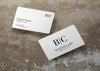 Floating Business Card Over Concrete Surface Mockup Psd