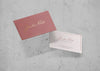 Floating Businnes Card Over Stone Surface Mockup Psd