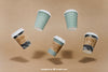 Floating Coffee Cup Mockup Psd