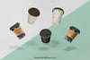 Floating Coffee Cups Psd