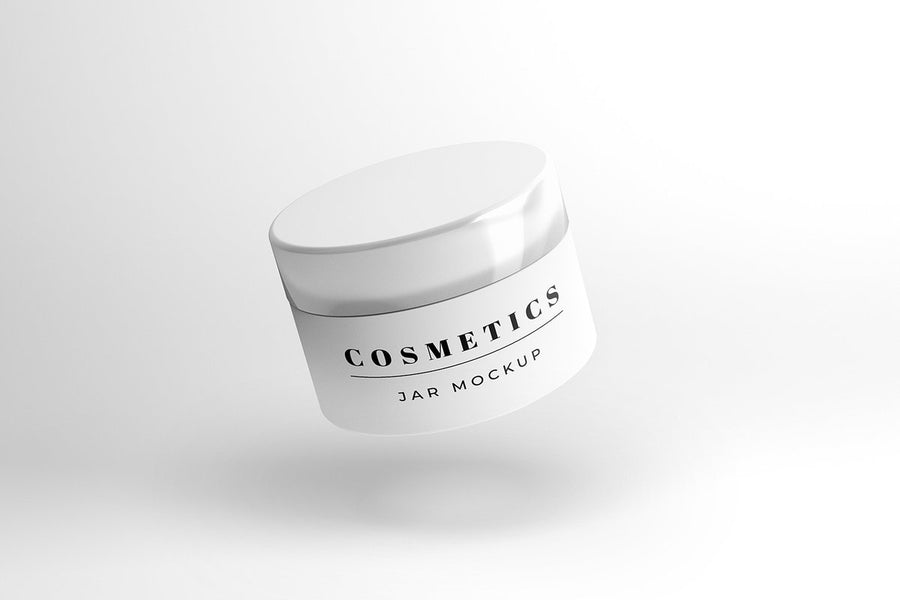 Floating Cosmetics Jar Mockup
