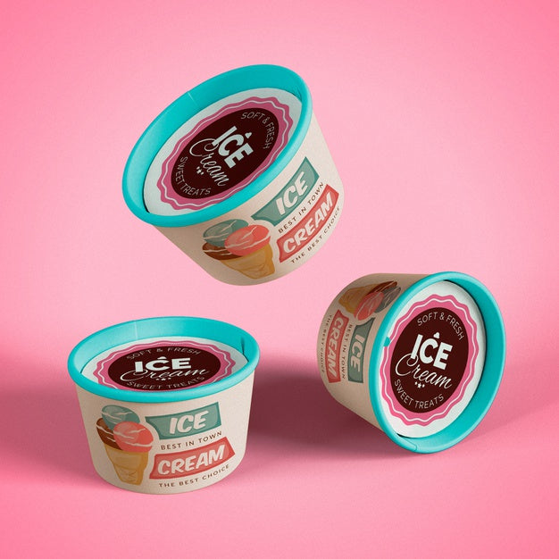 Floating Ice Cream Mockup Psd