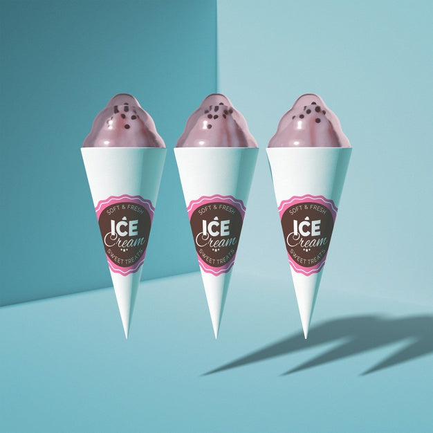 Floating Ice Cream Mockup Psd