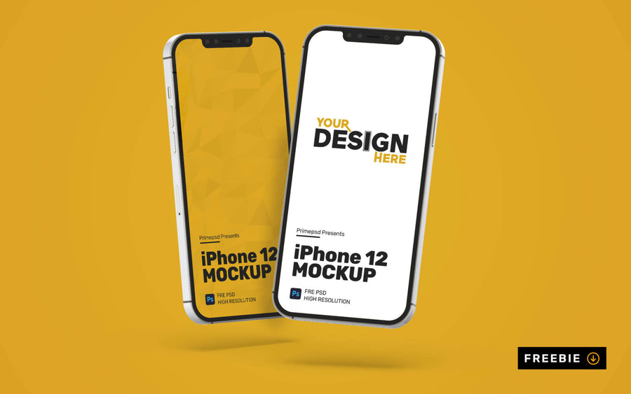 Floating Iphone 12 Mockup Psd Download