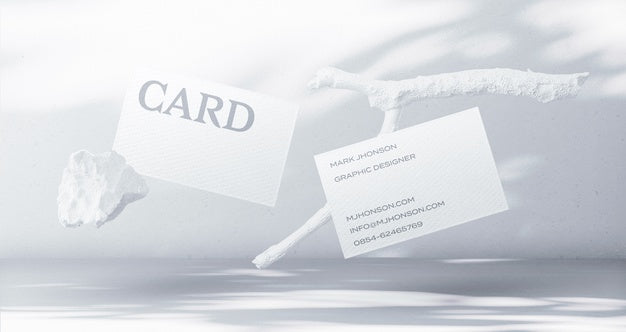 Floating Minimal Business Card Mockup Scene Creator Psd