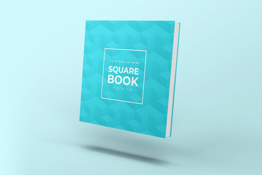 Floating Square Book Cover Mockup
