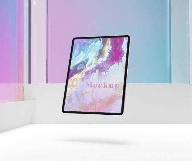Floating Tablet Device Mock-Up Psd