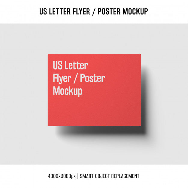 Floating Us Letter Flyer Or Poster Mockup Psd